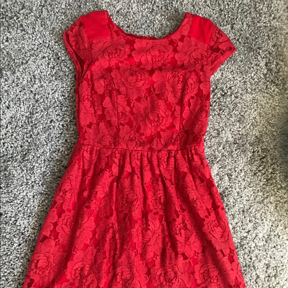 red lace mini dress size 5/6